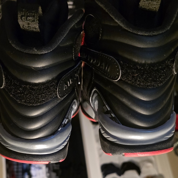 Jordan 8 Bred Black and Red Sneakers - Picture 5 of 5